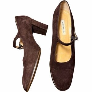 Ann Taylor Brown Suede Mary Jane Heels 10